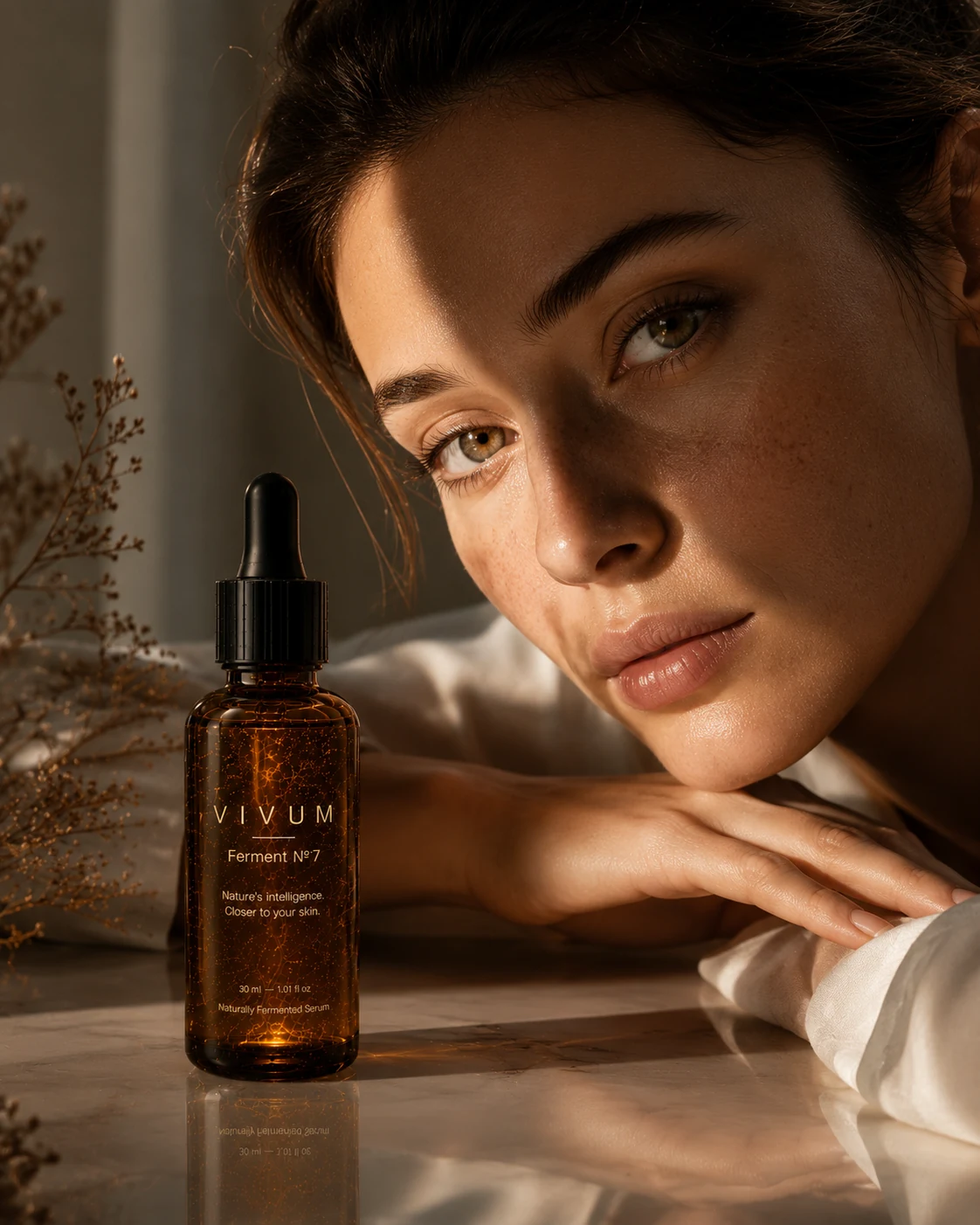 VIVUM huidbeeld met zachte skincare setting